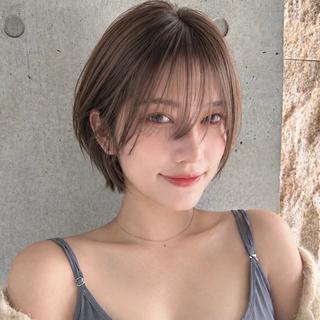 ショート 天文館/鹿児島/ ベージュ/kazuiのヘアスタイル
