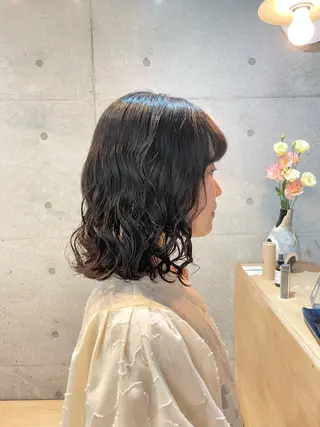 ミディアム パーマ 【表参道】Ruri デジタルパーマのヘアスタイル