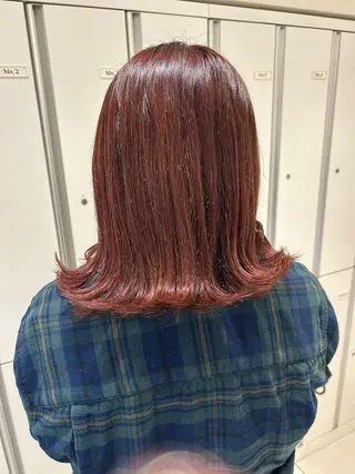 ミディアム カラー ゆめ ベージュカラーのヘアスタイル