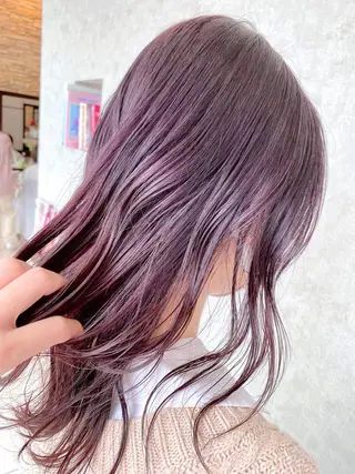 セミロング カラー 浦口友華 ♡  暖色系カラーのヘアスタイル