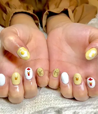 ミディアム カラー パーマ ヘアアレンジ ネイル マツエク・マツパ el. by Aoのネイルデザイン