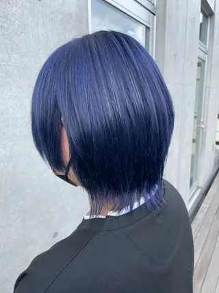 セミロング カラー インナーカラー 推し ブリーチ  髪質改善のヘアスタイル
