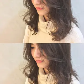 セミロング 金子 歩実のヘアスタイル