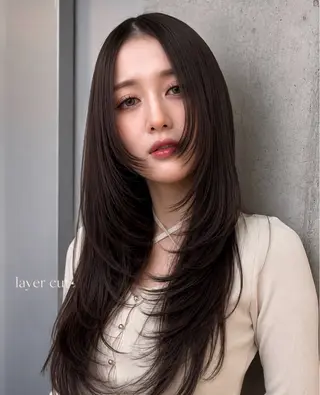 セミロング カラー ヘアアレンジ 🌫️大人韓国ヘア 🌫️naoyaのヘアスタイル