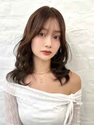 セミロング 前髪顔まわりカット 🌈中村海聖のヘアスタイル