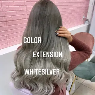 ロング カラー エクステ🩵ブリーチ 韓国ヘア🩵KAEのヘアスタイル