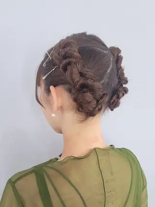 ミディアム ヘアアレンジ 渥美 寿美翔のヘアスタイル