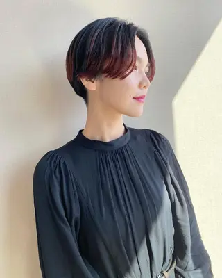 ショート カラー パーマ メンズ キッズ マツエク・マツパ 山本 銘子のヘアスタイル