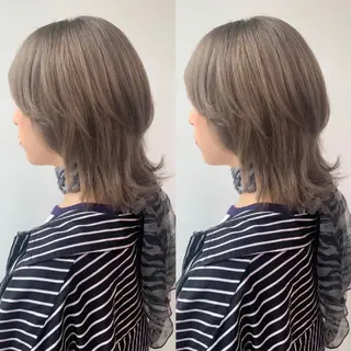 ミディアム カラー ヘアアレンジ 透明感カラー/ レイヤー　YUKAのヘアスタイル