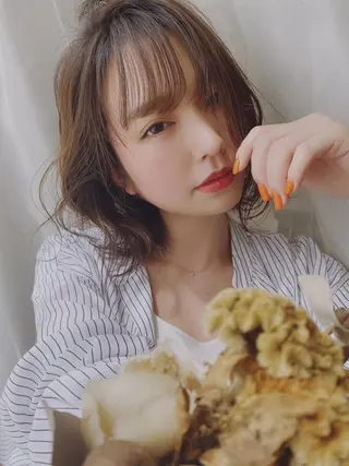 ミディアム カラー 外国人対応 佐久間のヘアスタイル