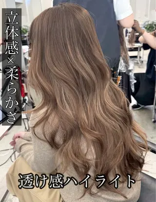 ロング カラー ハイライト/レイヤー 河原町/Manatoのヘアスタイル