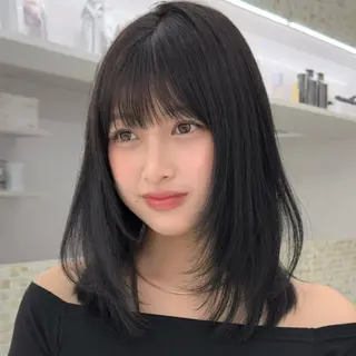 ミディアム カラー 前髪/似合わせカット COA こも.のヘアスタイル