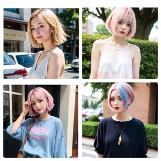 ショート カラー 髪質改善&ブリーチ 伊勢 祐一郎のヘアスタイル