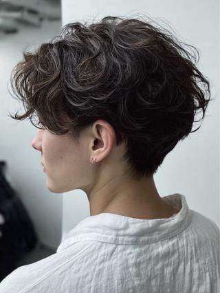 パーマ メンズ 森尾 鷹矢のヘアスタイル