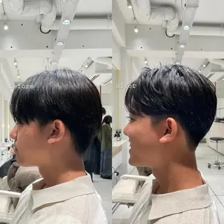 ショート メンズ ブリ—チ🎨パ—マ 🌿表参道ちえ🌿のヘアスタイル