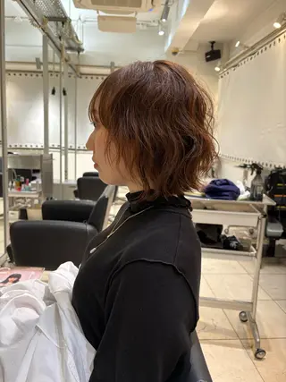 ミディアム パーマ ショートカット/ カラーARAI🫧のヘアスタイル