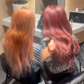 ロング カラー 【大阪】縮毛矯正×ハ イトーン✨のヘアスタイル