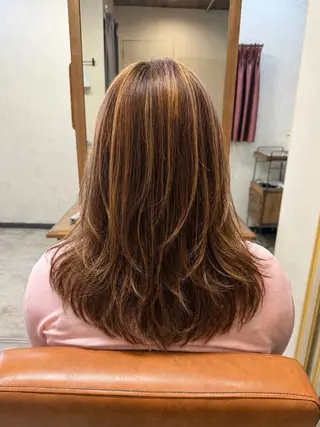 セミロング レイヤーカット/ ダブルカラー🎀らむのヘアスタイル