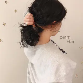 ミディアム パーマ 市川 千夏のヘアスタイル