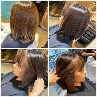 カラー 🩵盛れる顔周り/ 艶カラーemi🩵のヘアスタイル