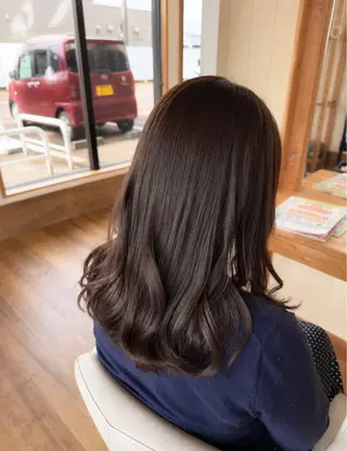セミロング 艶髪カラー/髪質改善 細貝 舞利のヘアスタイル