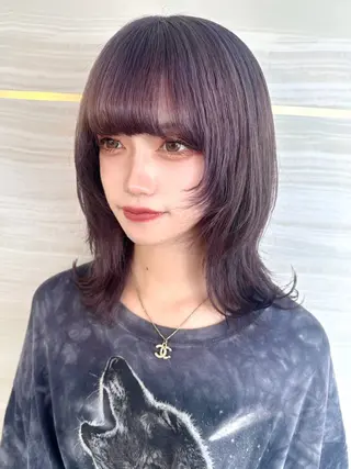 ミディアム カラー 🦋高瀬寛菜🦋 韓国レイヤーのヘアスタイル