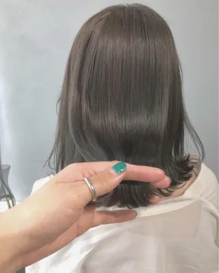 ミディアム カラー akane/ボブ /ブラウンベージュのヘアスタイル