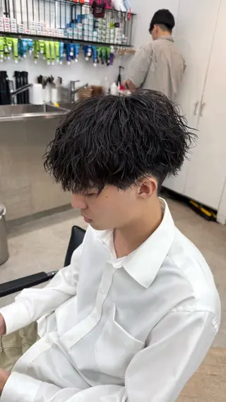 ショート カラー メンズ キッズ 栄💗メンズ｜似合せ パーマ｜haruのヘアスタイル