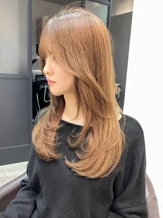ロング 韓国風レイヤー ショート/犬塚 優介のヘアスタイル