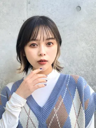 ミディアム カラー レイヤー専門家 ダブルカラー修のヘアスタイル