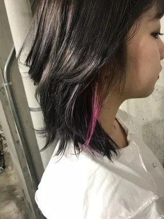 ミディアム カラー パーマ ヘアアレンジ メンズ キッズ ネイル マツエク・マツパ サロンドミルク 渋谷高比良のヘアスタイル