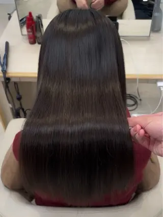 ロング シャドウパーマ／骨格 矯正カット　トモキのヘアスタイル