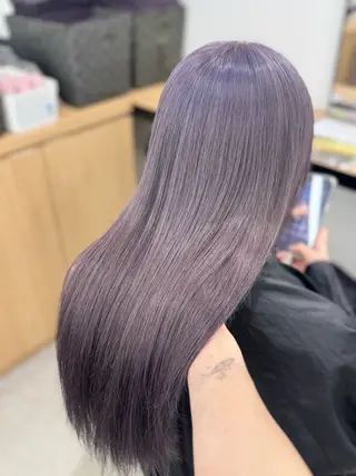ロング カラー ヘアアレンジ 🤍淡色ピンク&ラベ ンダーYUKI🤍のヘアスタイル