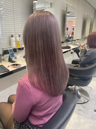 ロング カラー ヘアアレンジ ピンク・ベージュ🩰 カラー🫧とらのヘアスタイル