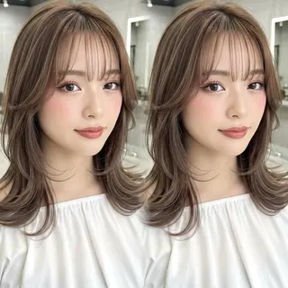 ミディアム ✨顔周りで垢抜け🦋 韓国レイヤー✨北千住のヘアスタイル