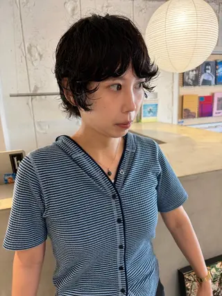 ショート カラー パーマ 村上雅人 ナチュラルモードのヘアスタイル
