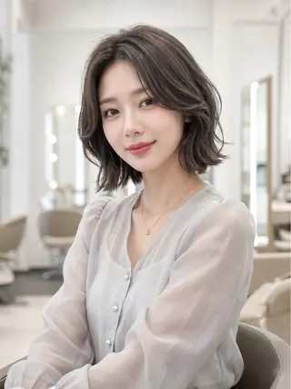 ショート カラー 韓国レイヤーカット× 髪質改善ラビマーニのヘアスタイル