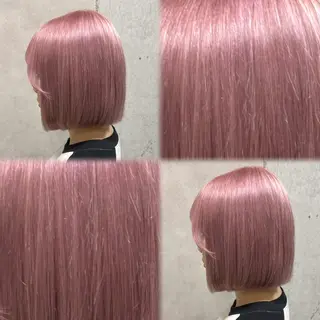 ミディアム カラー Rin♡透明感ピンク 🎀白肌ラベンダーのヘアスタイル