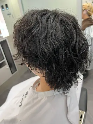 ミディアム パーマ メンズ 垢抜け・メンズパーマ 津山祐紀のヘアスタイル