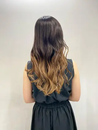 ロング カラー レイヤーカット 赤み消し　店長/大和のヘアスタイル