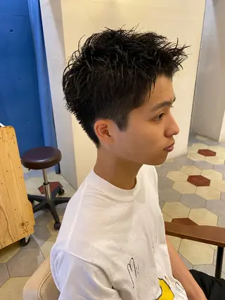 ショート メンズ 菊池大一 溝の口パーマのヘアスタイル