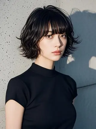 ミディアム ウルフカット 811 大阪梅田 ウルフのヘアスタイル