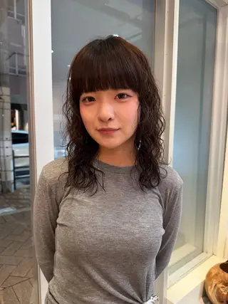 ミディアム パーマ ボブ指名No.1/ ボブパーマ/ユキのヘアスタイル