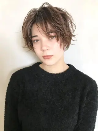 ショート カラー パーマ ヘアアレンジ ITbyALBUM 中野店のヘアスタイル