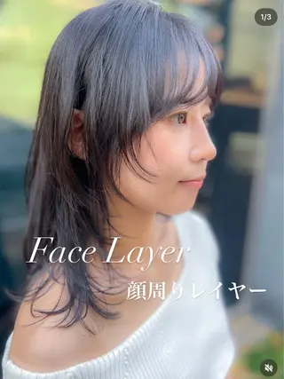 セミロング 顔周りレイヤー/ボブ 銀座✨中野まさひろのヘアスタイル