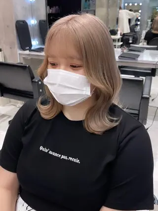 ミディアム カラー パーマ ヘアアレンジ メンズ キッズ ネイル マツエク・マツパ アイブロウ レイヤー/ダブル カラー/YURINAのヘアスタイル