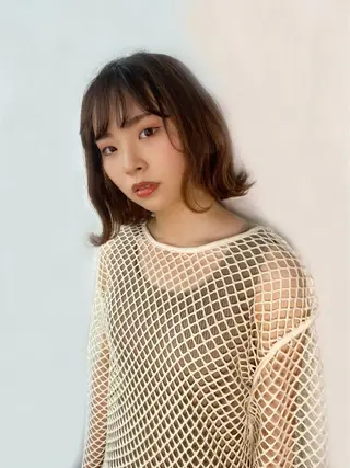 ミディアム Okamura Chisatoのヘアスタイル