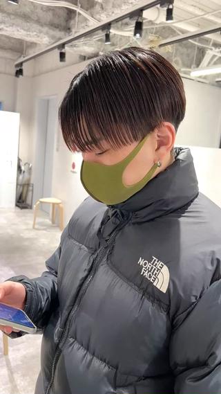 ショート カラー パーマ 関西センターパート メンズモデル募集のヘアスタイル