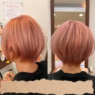 この夏のイメチェンにオススメ

ハイトーンカラーとショートの組み合わせ

ピンクアッシュカラー

ブリーチ1回〜2回
＋6000円〜 