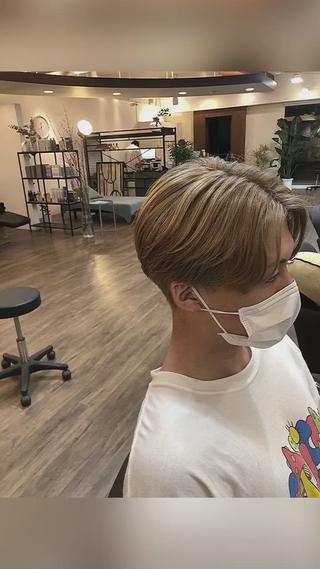 ショート カラー メンズ MATSURI BASE.AWAJIのヘアスタイル